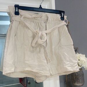 1. State High Waist Cream Shorts